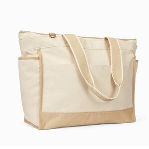 Warm Sand Colorblock Canvas Boat Tote